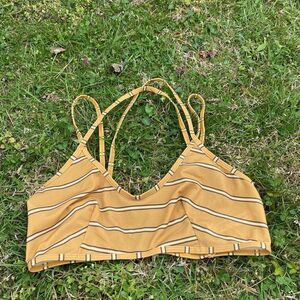 Silence + Noise Mustard Yellow Striped Bralette | M